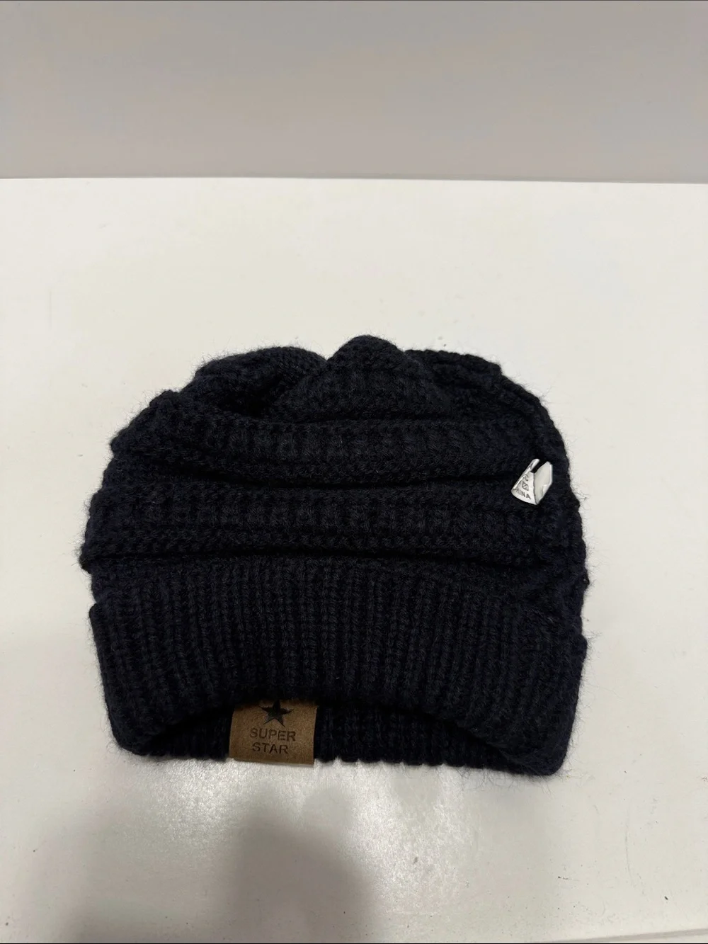Kids Black Knit Beanie